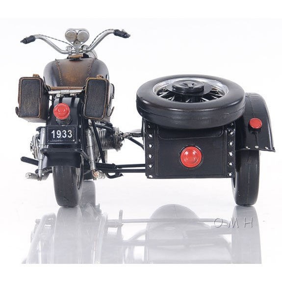 Black Vintage Motorcycle Scale Model