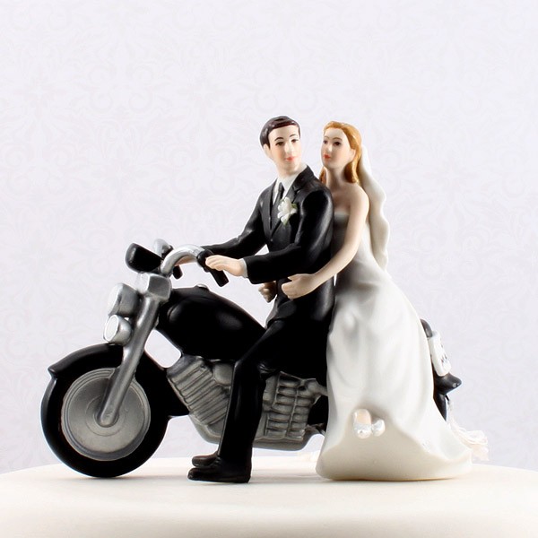 Bride and Groom Motorcycle Customized Wedding Cake Topper Handmade Wedding Gift 