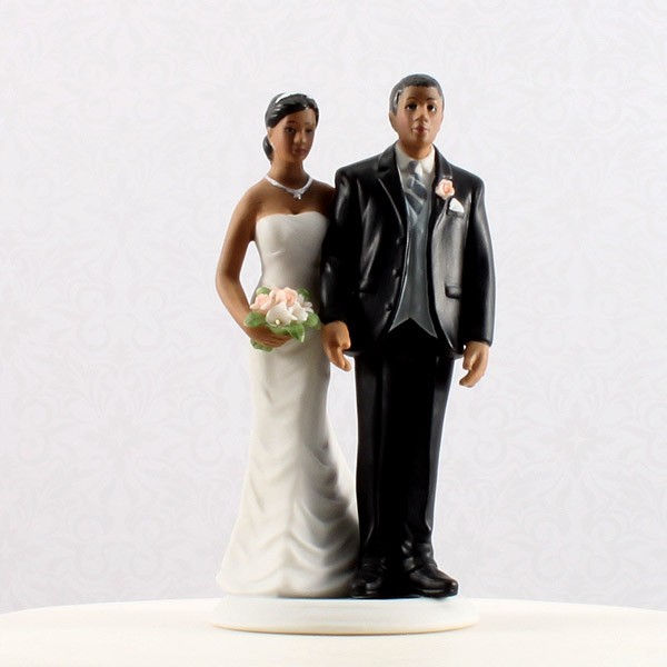 Love Pinch Ethnic Couple Funny Wedding Cake Topper 