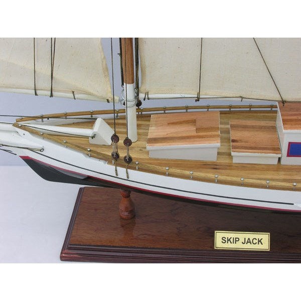 Relief Carved Wood Block Schooner Sailboat: Skipjack Nautical Wares