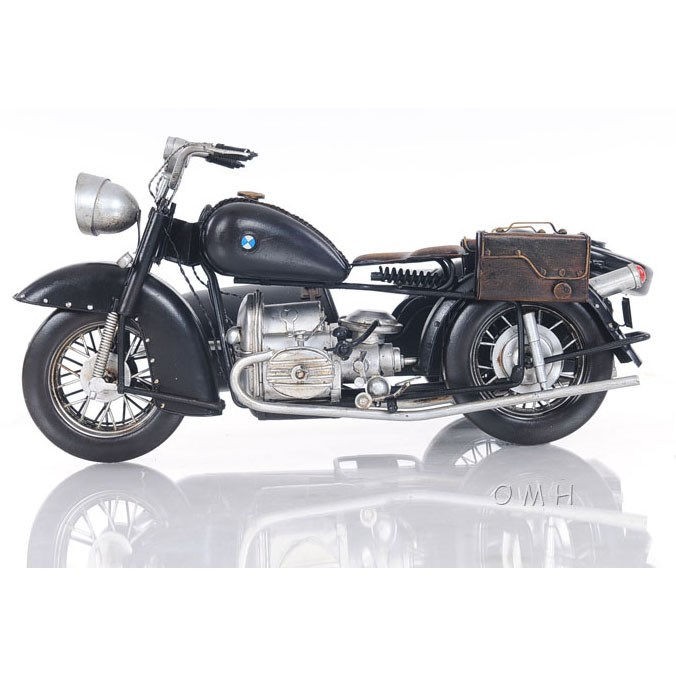 Black Vintage Motorcycle Scale Model