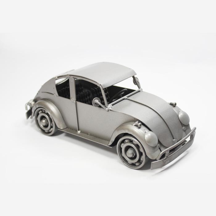 Volkswagen Car Metal Art Sculpture 24cm, Gray (VSW01) Metal vw model