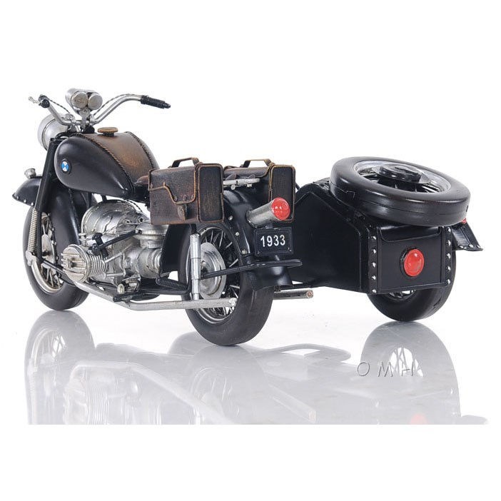 Black Vintage Motorcycle Scale Model