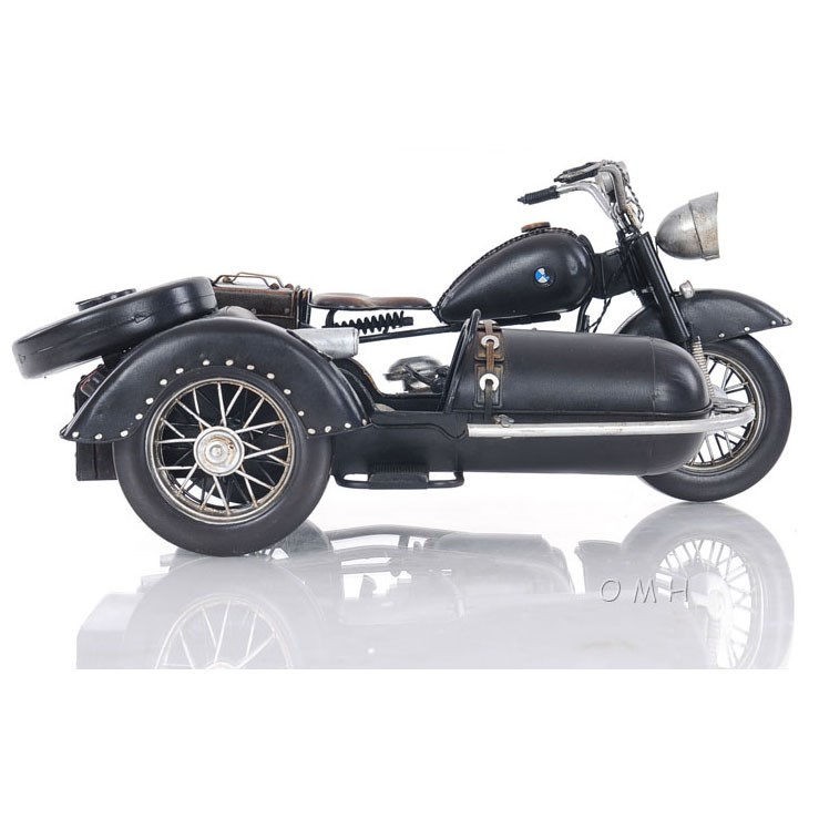 Black Vintage Motorcycle Scale Model