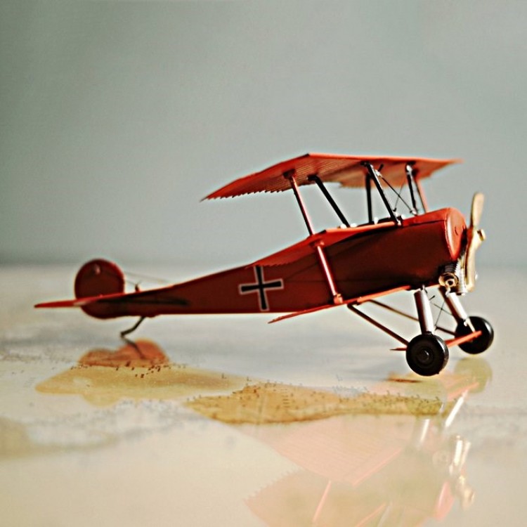 Authentic Models Flugzeugmodell Fokker Triplane Roter Baron 