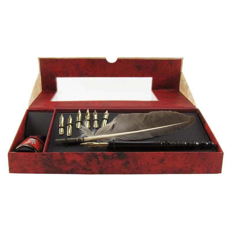 Calligraphy Feather Pen Set with Stylus & Ink