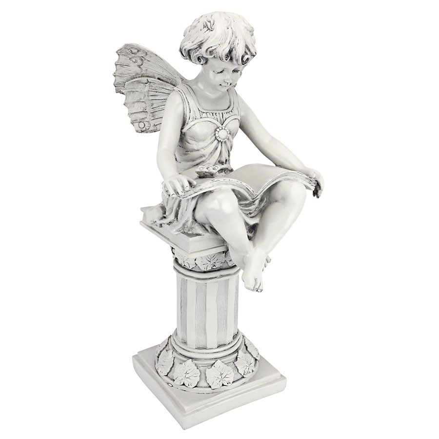 the british reading fairy garden statue