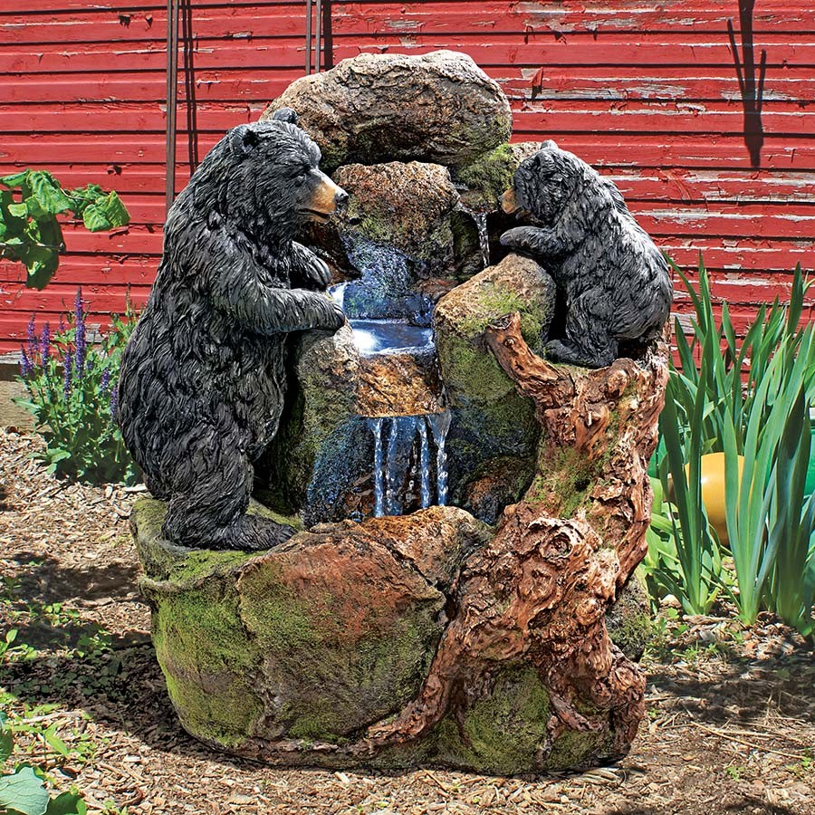 Grizzly Gulch Black Bears Fountain Fountains Garden Decor