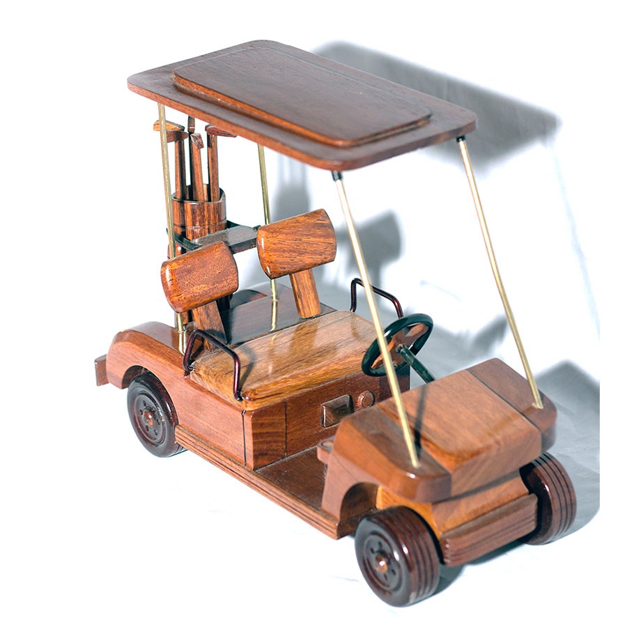 Golf Cart Wooden Mahogany Model Gift for Golf lovers