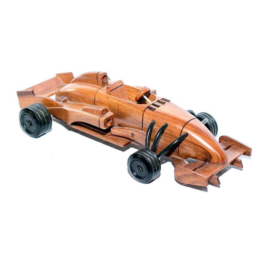Formula 1 Wooden Race Car Model Mahogany Wood