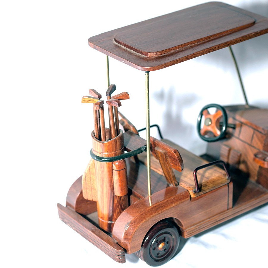 Golf Cart Wooden Mahogany Model Gift for Golf lovers
