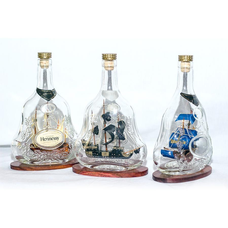 Ship in Glass Bottle. Model Boats and Ships in a Bottle