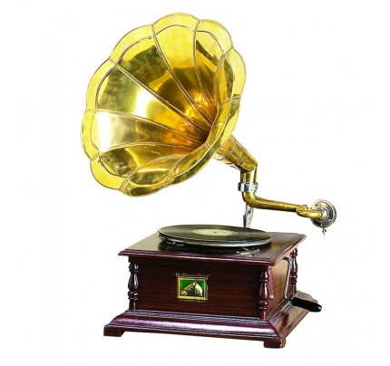 Wood Metal Gramophone Musical Blend | record player with horn