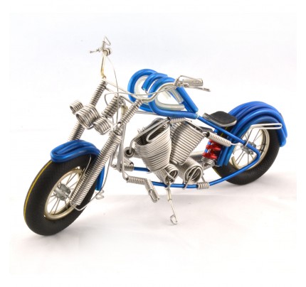 Wire Art Motorcycle Blue - Handmade Aluminium Wire Art Sculpture