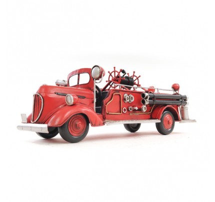 1938 Red Fire Engine Ford 1:40 scaled model - Handcrafted Iron framed