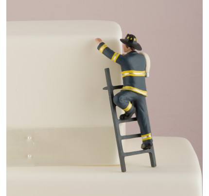 To The Rescue! - Fireman Groom Figurine - Wedding Cake Topper