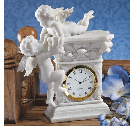Baroque Twin Cherubs Clock 