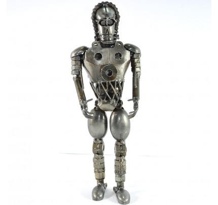 Scrap Metal Sculpture Handmade Art - Look alike C-3PO (SEE-THREEPIO)