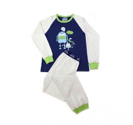 Boys Organic Pyjamas ( Sleepwear ) : Robot Gang Design