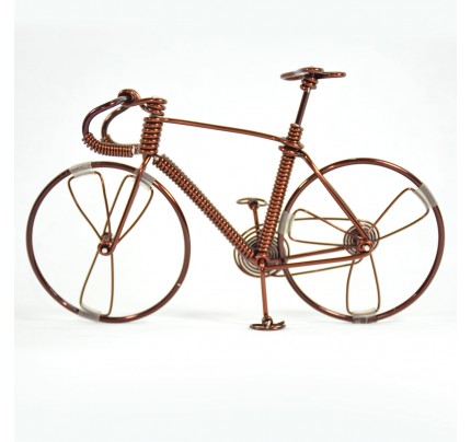 Bicycle Wire Art Sculpture handmade bike copper color - men's gear