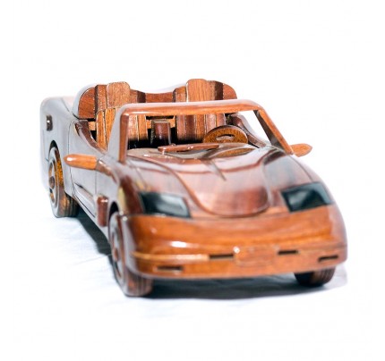 Corvette Wooden Model Car : Handcrafted Mahogany