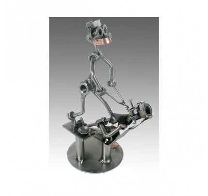 Dentist Pulling Teeth Desk Metal Sculpture