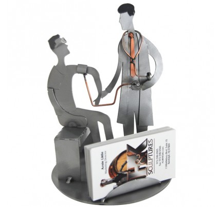 Doctor (male) Sculpture with Patient Business Card Holder