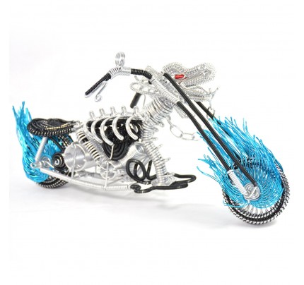 Dragon Motorcycle Model - Wire Art Model in Blue