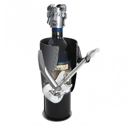 Guitar Player with Electric Guitar Wine Bottle Holder