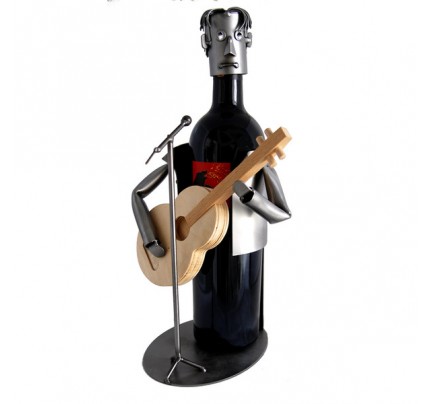 Guitar Player 1 Bottle Tabletop Wine Rack