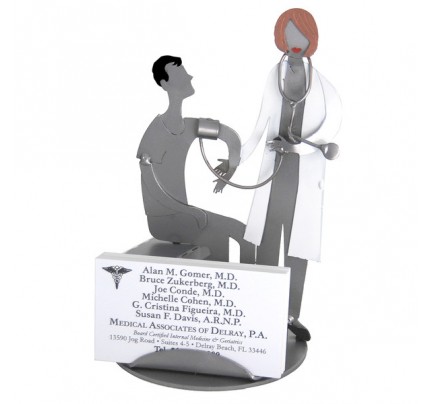 Doctor Female With Patient Business Card Holder