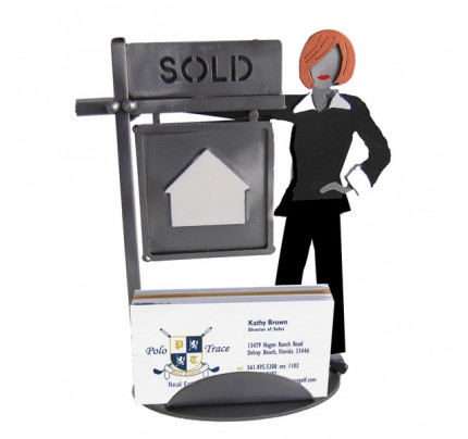 Real Estate Female Business Card Holder - realtor