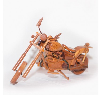 Harley Davidson Motorcycle : Mahogany Wooden Motorcycle Model