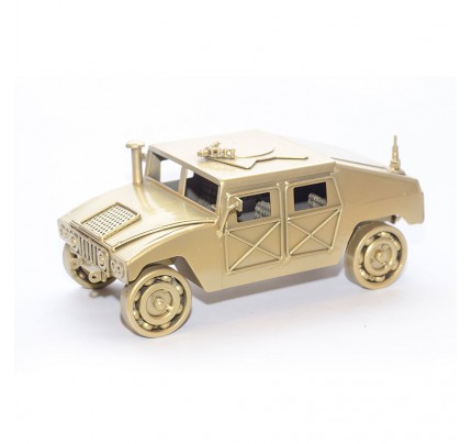 Military Humvee (Gold) Model from Scrap Metal Art Sculpture (Type 2)