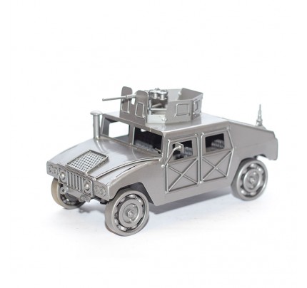 Military Humvee (Gray) Metal Model with machine gun