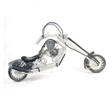 Harley-Davidson, Aluminium Wire Art Sculpture Motorcycle handmade miniature