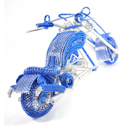 Harley-Davidson Wire Art Motorcycle Model - Blue