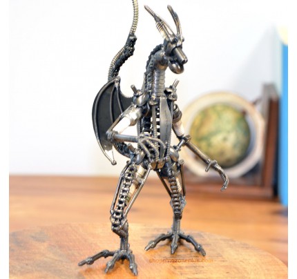 Dragon Scrap Metal Sculpture Model Recycled Handmade Art