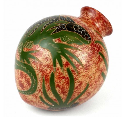 CHAMELEON VASE - Handmade 4.5-inch Tall Tilted Vase - Iguana Design