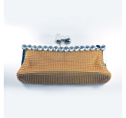 Shining Diamond Evening Clutch Bag - Gold