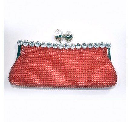 Shining Diamond Evening Clutch Bag - Red