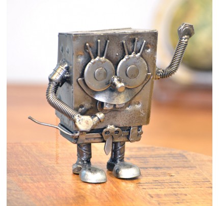 Spongebob Recycled Scrap Metal Sculpture Handmade Statue