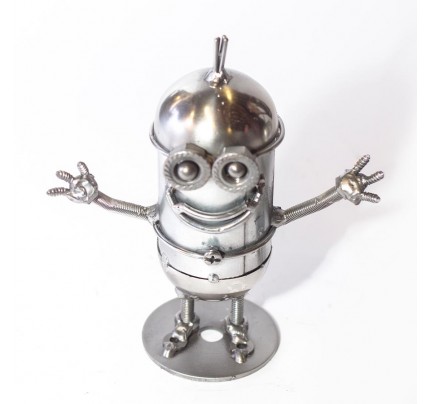 Metal Minion Sculpture - Banana Model Figure (T1) | Recycled Metal