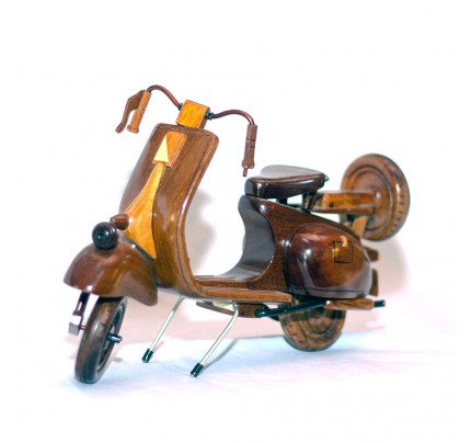 Vespa Mahogany Wood Model - Mahogany Wooden Art