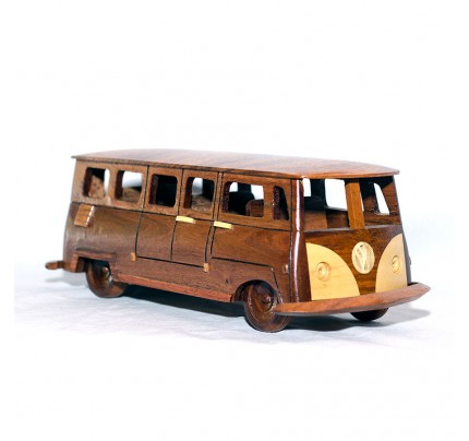 Volkswagen Bus Mahogany Wood scale model