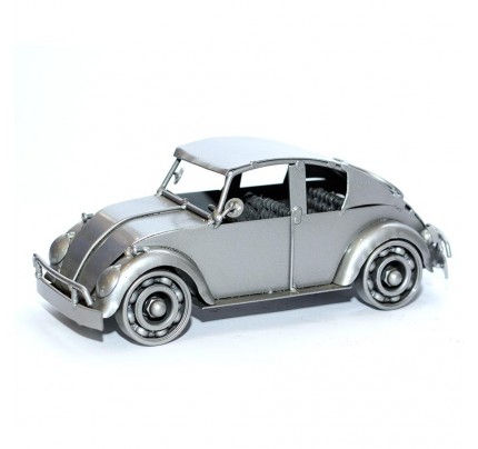 Volkswagen Car Metal Art Sculpture - 24cm, Gray (VSW01)