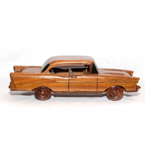 57 Chevy 2dr Hardtop Wood Ornament Engraved