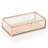 Personalized Glass Jewelry Box With Rose Gold - Modern Serif Initials Printing