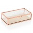 Personalized  Glass Jewelry Box With Rose Gold Edges