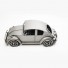 Volkswagen Car Metal Art Sculpture - 24cm, Gray (VSW01)